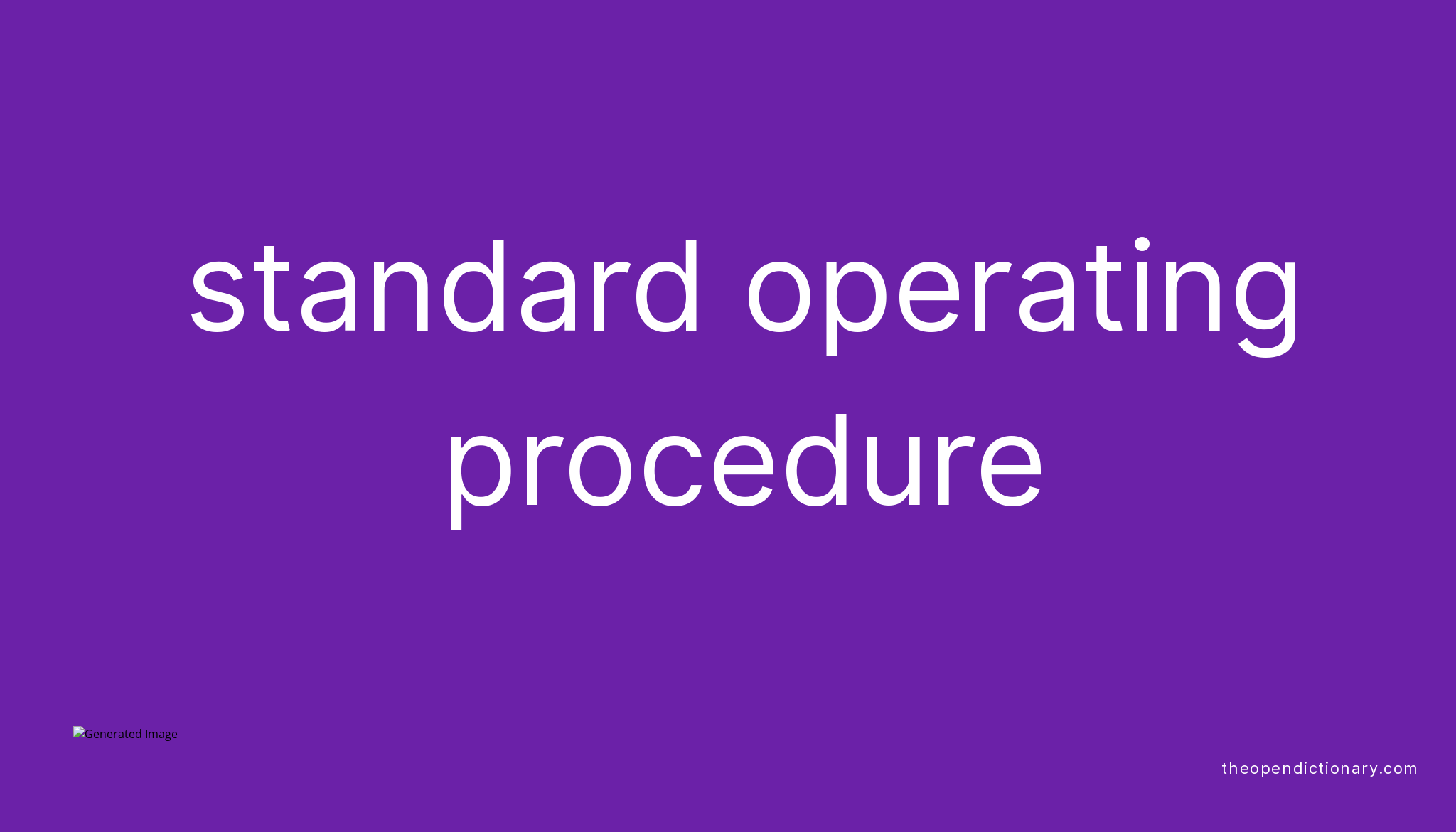 Standard Operating Procedure Meaning Marathi